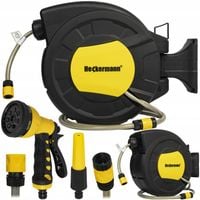 WĄŻ OGRODOWY ZWIJANY AUTOMATYCZNY BĘBEN PISTOLET ZRASZACZ KOŃCÓWKI 30m