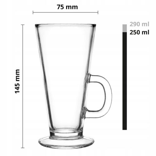 Szklanki Caffe Latte GLASMARK 6szt do kawy latte na stópce 250ml na Arena.pl