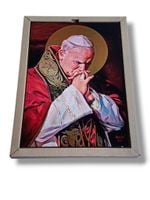 Obraz 3D Jan Paweł Ii Modlitwa 28X19,5 Cm Drewno 18 Mm