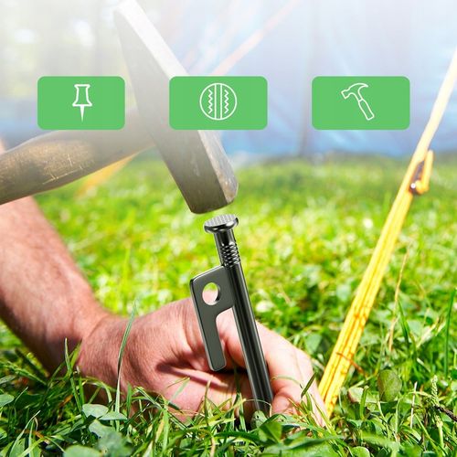 kotwy do trampoliny Solidne kotwa do ziemi 9mm 30cm 8szt z workiem czarny na Arena.pl