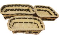 koszyki plecione prostokątne 26 x21x7   22,5x17x6,5   19x14x6 - 3szt