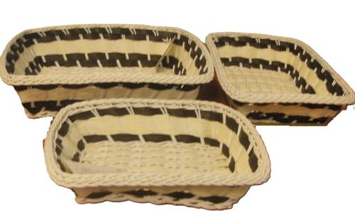 koszyki plecione prostokątne 26 x21x7   22,5x17x6,5   19x14x6 - 3szt na Arena.pl