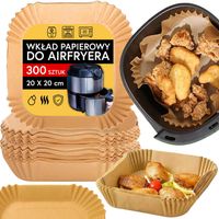 300X WKŁAD AIR FRYER PAPIER WKŁADY PAPIEROWE DO FRYTKOWNICY BEZTŁUSZCZOWEJ