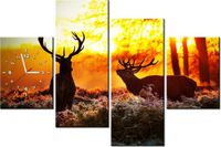 120CM 80CM ZEGAR 4 ELEM RYKOWISKO OBRAZ ŚCIENNY