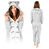 KOSTIUM KIGURUMI ONESIE TOTORO KOMBINEZON PIŻAMA JEDNOCZĘŚCIOWA CIEPŁA M
