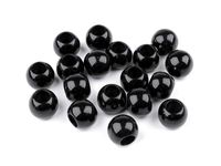 KORALIKI PLASTIK DUŻY OTWÓR CZARNE 11x14MM 6SZT