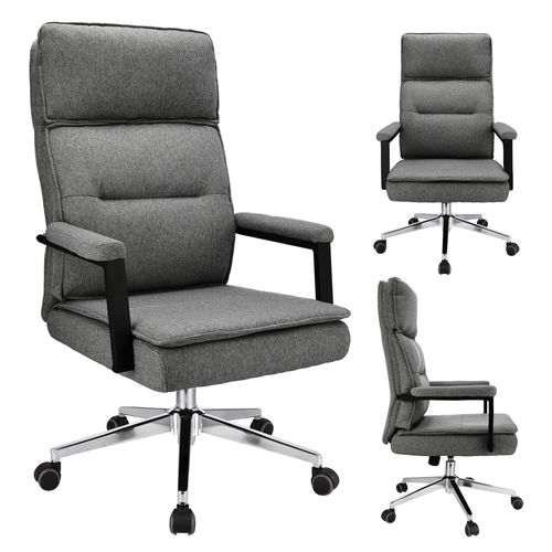 Fotel biurowy SEGO tkanina jasny szary na Arena.pl