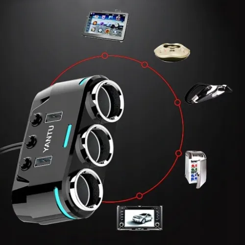 ROZDZIELACZ GNIAZDA ZAPALNICZKI 12V/24V ŁADOWARKA 3.1A + WOLTOMIERZ na Arena.pl