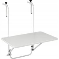 STÓŁ STOLIK BALKONOWY SKŁADANY WISZĄCY METAL BIAŁY