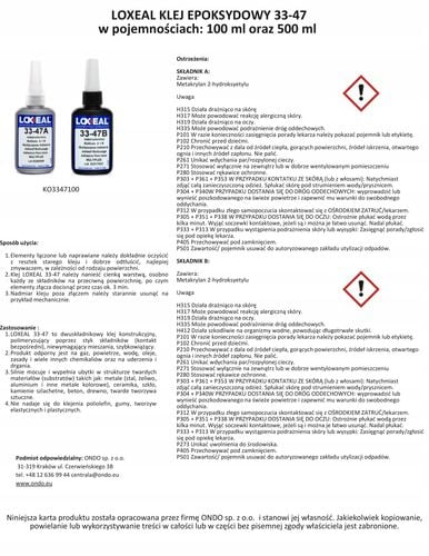 KLEJ METAKRYLOWY 33-47 LOXEAL A+B 100 ml na Arena.pl