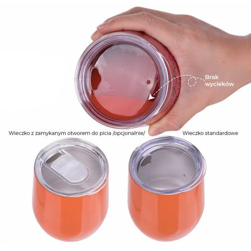 Biały metalowy kubek do wina 360 ml z Twoim nadrukiem na Arena.pl