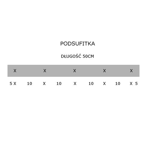 Podsufitka Sufitowa Prostokątna  50cm Jasno Szara z Miedzią 5 otworów na Arena.pl