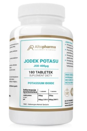 Altopharma Jodek Potasu 400 µg Vege 180 tabletek na Arena.pl