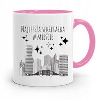 Kubek Różowy Prezent Dla Sekretarki Najlepsza Z Nadrukiem Ze Zdjęciem