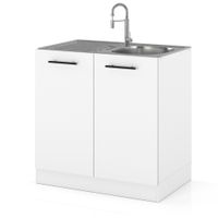 szafka kuchenna stojąca pod zlewozmywak modułowa 80cm spremium biały mat