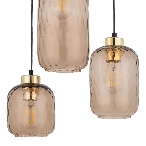 Loftowa lampa wisząca Pescara 4576 TK Lighting szkło złoty bursztynowy czarny na Arena.pl