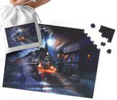 PUZZLE - POCIĄG KOLEJ LOKOMOTYWA SUPER WZORY 35el + WORECZEK