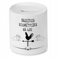 Skarbonka Kosmetyczki Najlepsza Kosmetyczka Na Wsi Z Nadrukiem Ze Zdjęciem