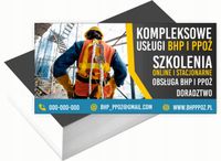 Wizytówki firmowe 200 szt DUŻO WZORÓW do wyboru USŁUGI BHP I PPOŻ