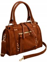 Flora&Co torebka kuferek skóra ekologiczna zamszowa BRĄZ