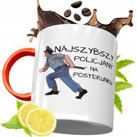 Kubek Pomarańczowy Dla Policjanta Idealny Prezent Z Nadrukiem Ze Zdjęciem