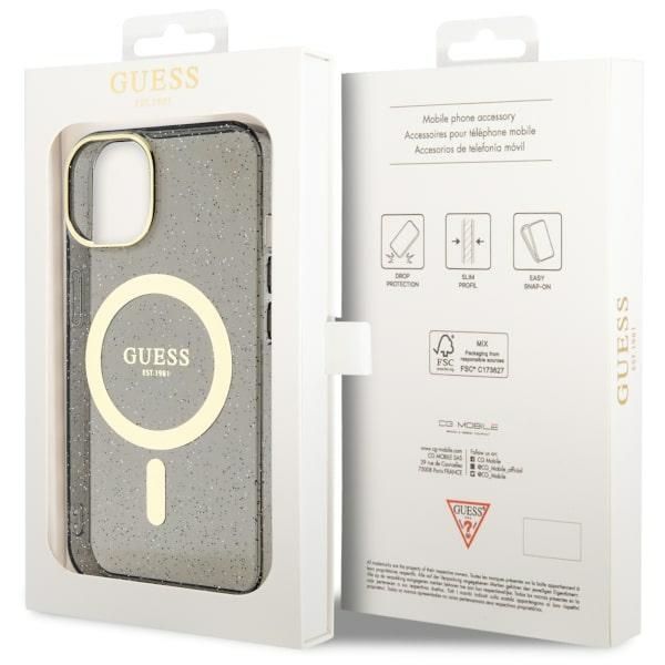 Etui Guess do iPhone 15, iPhone 14, iPhone 13, Czarny, MagSafe zdjęcie 8