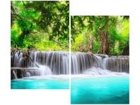OBRAZ KOLOROWA WODA KOLOROWY WODOSPAD BŁĘKITNA RZEKA