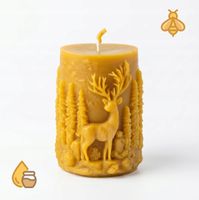 ŚWIECA ze 100% WOSKU PSZCZELEGO JELEŃ W LESIE naturalna świeca premium eko