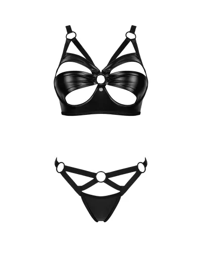 obsessive armares czarny komplet wet look xl/2xl biustonosz stringi na Arena.pl