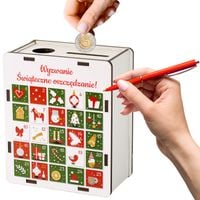 Skarbonka Wykreślana KALENDARZ ADWENTOWY wyzwanie oszczędzanie