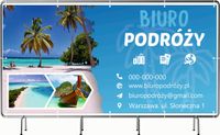BANER REKLAMOWY OCZKOWANY 200x100cm różne wzory BIURO PODRÓŻY