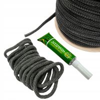 SZNUR DO PIECA KOMINKA KOTŁA USZCZELNIAJĄCY ŻAROODPORNY 10mm - 3m Z KLEJEM