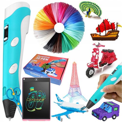 ZESTAW MAGICZNY DŁUGOPIS DRUKARKA 3D PEN KOLOROWE WKŁADY TABLET GRAFICZNY na Arena.pl