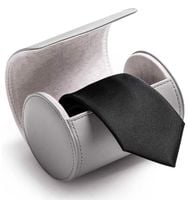 pudełko na krawat skóra pu na magnes szare