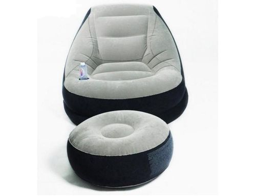 FOTEL DMUCHANY WELUROWY PUFA + PODNÓŻEK INTEX na Arena.pl