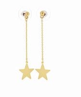 Kolczyki pełne gwiazdki łańcuszek (P15/STL/05AU)