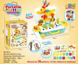 KX7838_4 Puzzle Klocki w walizce + wkretarka 258 na Arena.pl