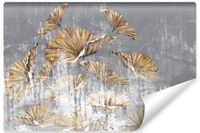 Fototapeta Do Salonu ZŁOTE Liście Abstrakcja Natura Beton 360cm x 240cm