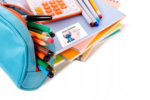 NAKLEJKI SZKOLNE imienne na zeszyty książki Stitch Stich 21szt. [szk6] na Arena.pl