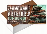 Wizytówki firmowe 100szt WIELE RÓŻNYCH WZORÓW do wyboru ZŁOMOWANIE POJAZDÓW