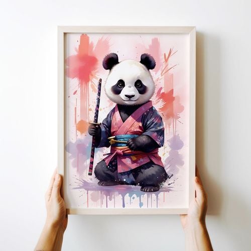 Plakat cyfrowy do wydruku karate panda na Arena.pl