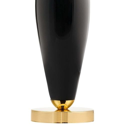 Abażurowa LAMPA stołowa REA 40607102 Kaspa stojąca LAMPKA biurkowa do sypialni nocna złota czarna na Arena.pl
