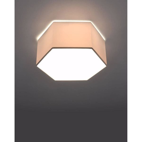 Biała lampa natynkowa SL.1057 nowoczesna do salonu heksagon zdjęcie 2