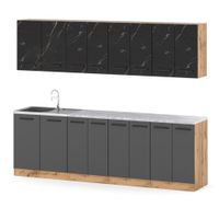 Kuchnia Z Blatem Modułowa Vero 2.6m Modułowa Wotan San Sebastian Szara Mat
