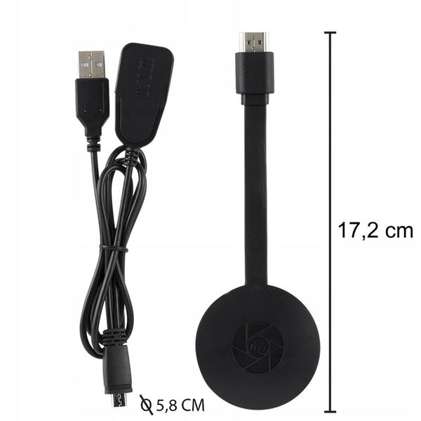 BEZPRZEWODOWY ADAPTER WIFI HDMI MIRRORSCREEN CHROMECAST 2W1 zdjęcie 8