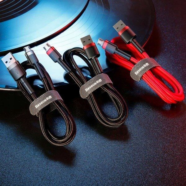 Baseus Nylonowy kabel przewód Micro USB 1.5A 2M microUSB CAMKLF-C91 zdjęcie 9