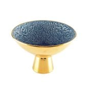 Miska , Patera złoto-niebieska do owoców stojąca 22,8 x 15,5 cm