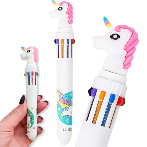 Długopis wielokolorowy pstrykany jednorożec 10 kolorów do szkoły na Arena.pl
