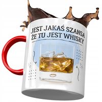 Kubek Czerwony Śmieszny Jest Jakaś Szansa Prezent Z Nadrukiem Ze Zdjęciem