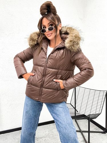Zimowa_Pikowana_Modna Kurtka_Z FUTERKIEM - XL na Arena.pl